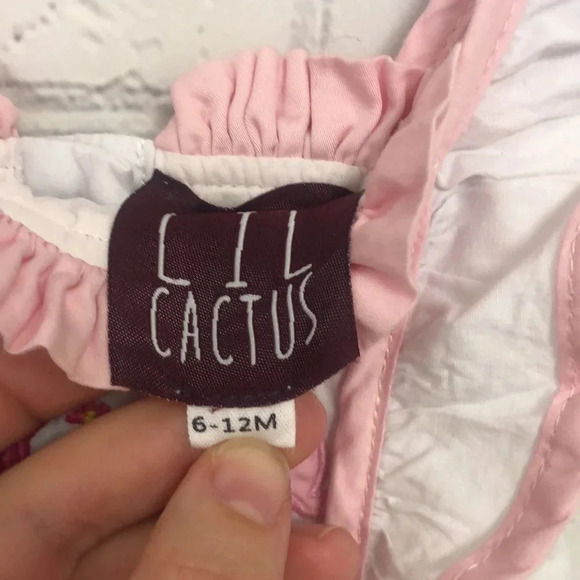 Lil Cactus Easter Bunny Pink & White Dress 6-12M - Picture 4 of 6